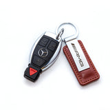 Mercedes-AMG Brown Leather Keychain