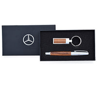 Mercedes-Benz Wood Pen and Key Ring Gift Set