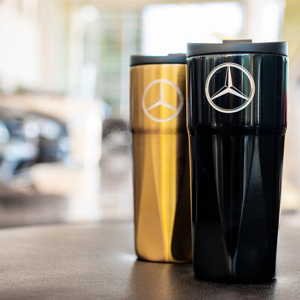 Mercedes-Benz and Swirl Stainless Travel Cups