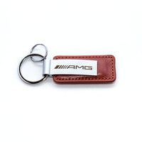 Mercedes-AMG Brown Leather Keychain