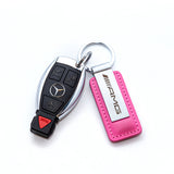 Mercedes-AMG Pink Leather Keychain