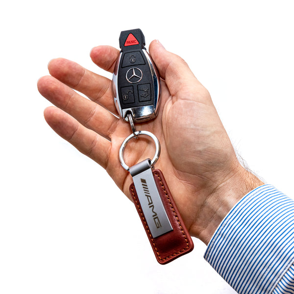  Tcuisuy Genuine Leather Car Keychain for Mercedes Benz