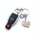 Mercedes-Benz Crystal Heart Keychain
